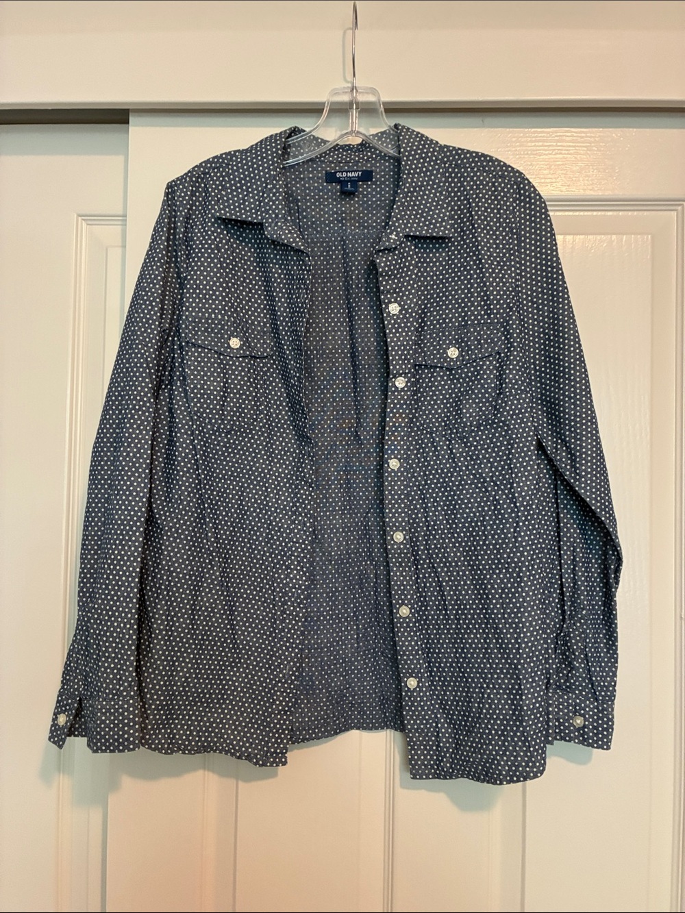 Old Navy Navy Blue Dot Button-Front Shirt Jacket